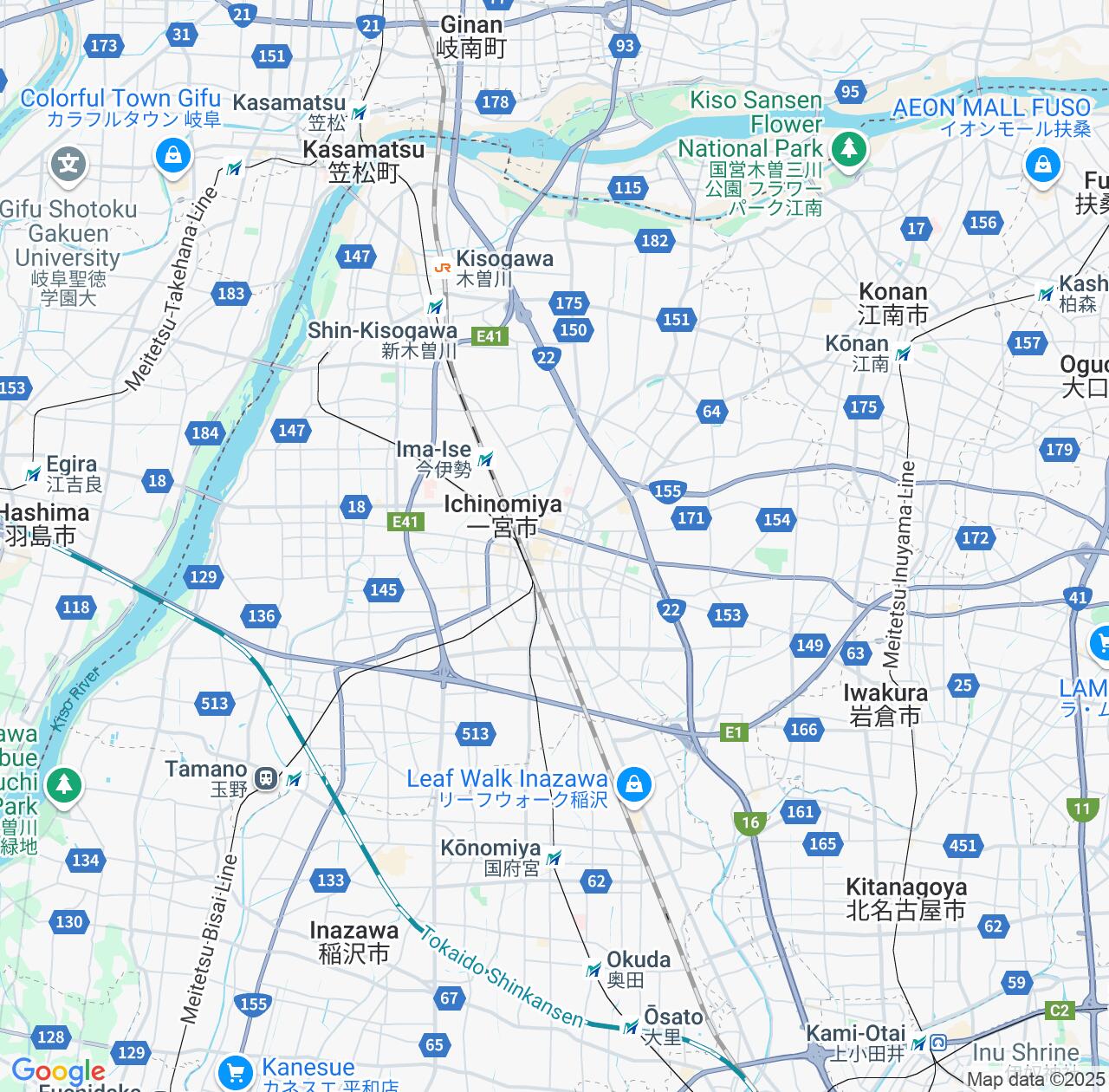 Map image for Intellectual Property Lawyers in Ichinomiya and Aichi IP firms at coordinates  ; .