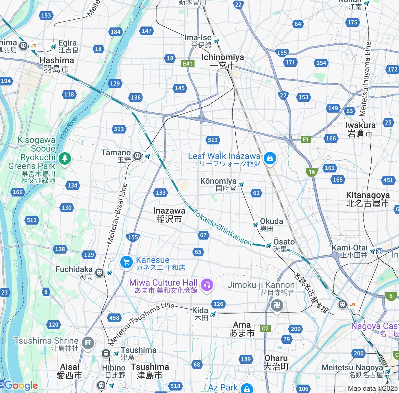 Map image for Intellectual Property Lawyers in Inazawa and Aichi IP firms at coordinates  ; .