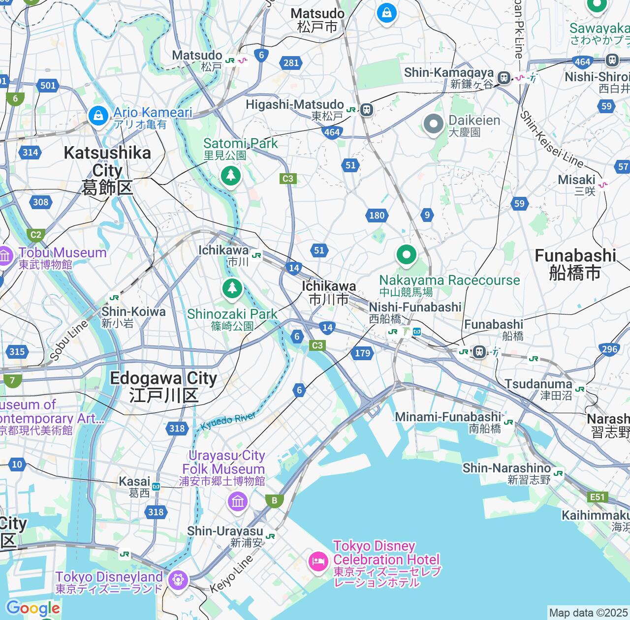 Map image for Intellectual Property Lawyers in Ichikawa and Chiba IP firms at coordinates  ; .