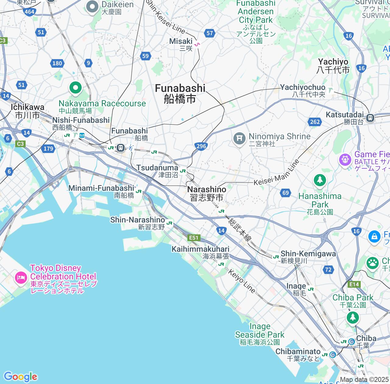 Map image for Intellectual Property Lawyers in Narashino and Chiba IP firms at coordinates  ; .