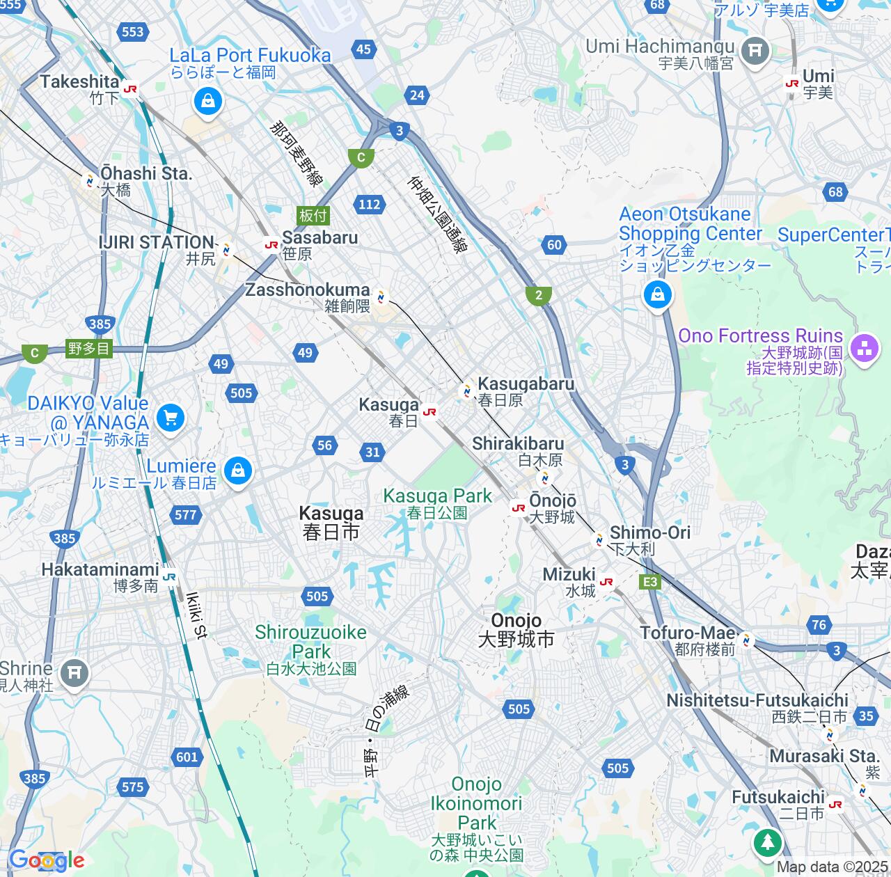 Map image for Intellectual Property Lawyers in Kasuga and Fukuoka IP firms at coordinates  ; .