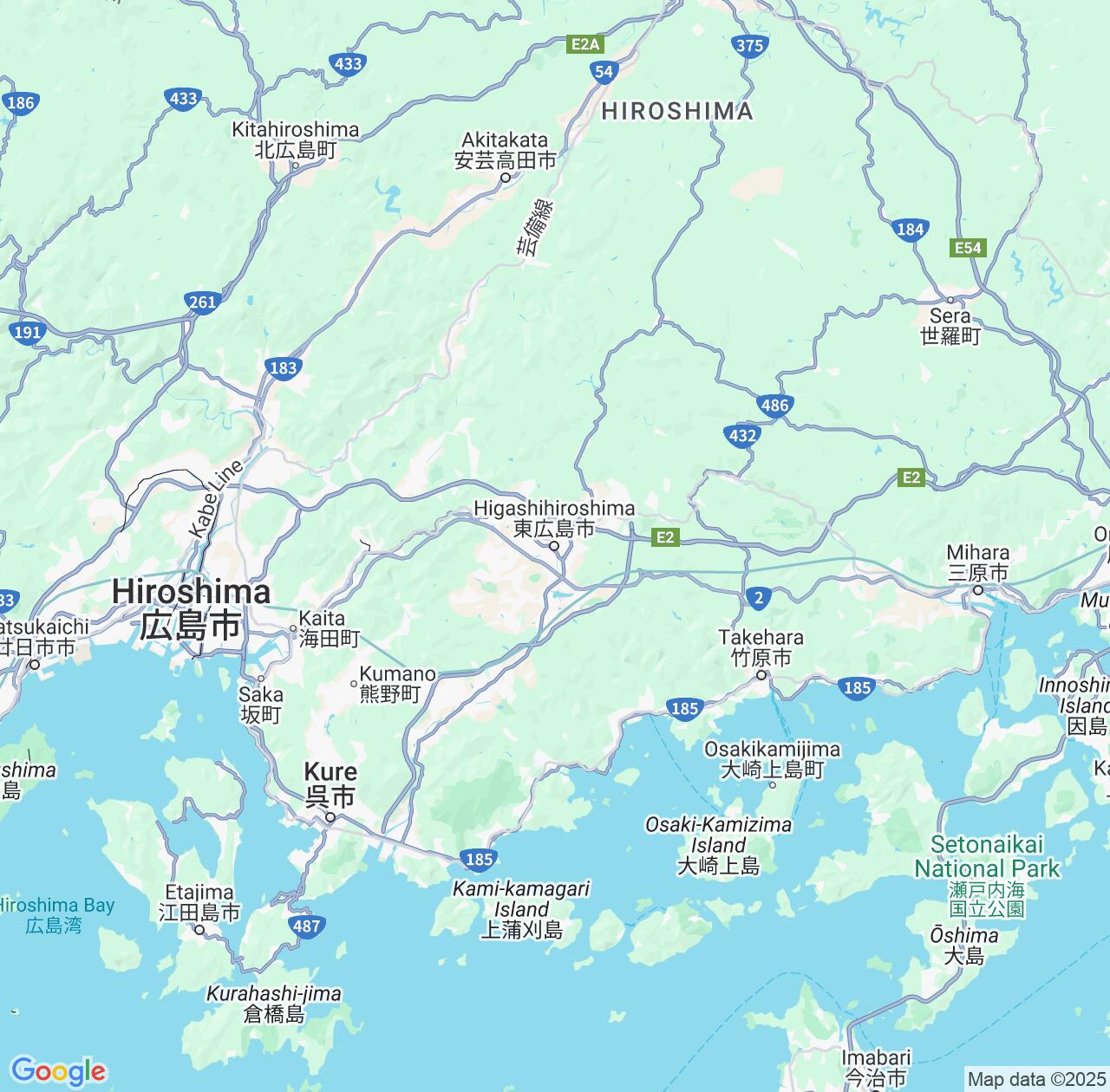 Map image for Intellectual Property Lawyers in Higashihiroshima and Hiroshima IP firms at coordinates  ; .