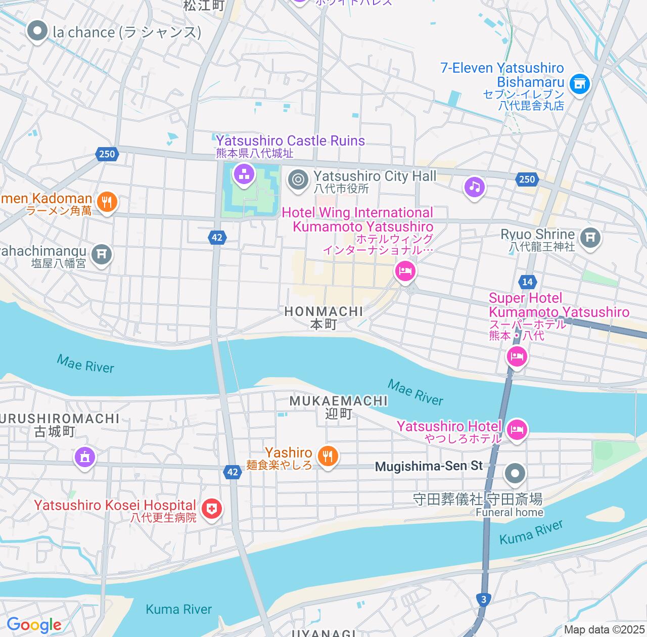 Map image for Intellectual Property Lawyers in Honmachi and Kumamoto IP firms at coordinates  ; .
