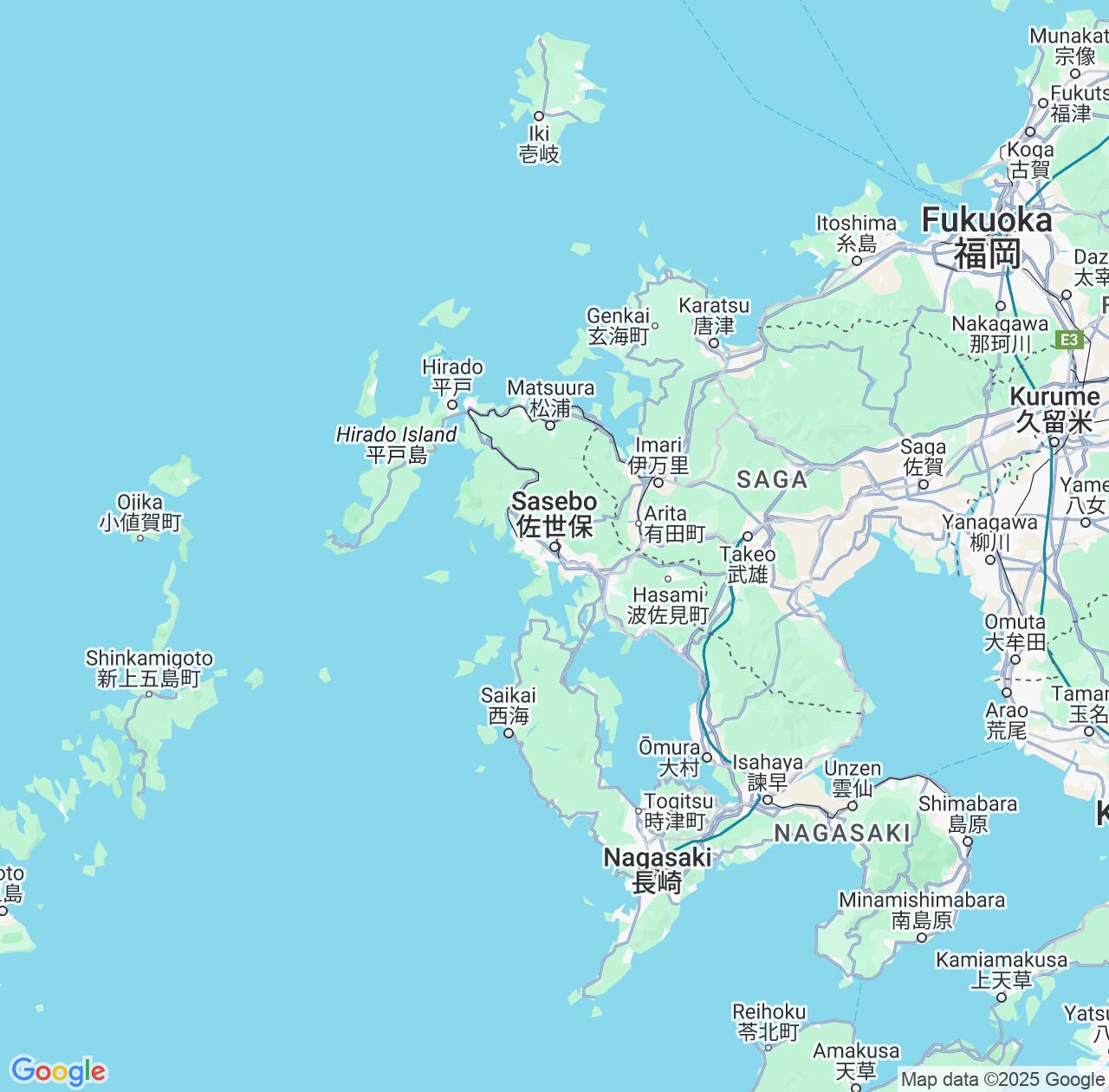 Map image for Intellectual Property Lawyers in Sasebo and Nagasaki IP firms at coordinates  ; .