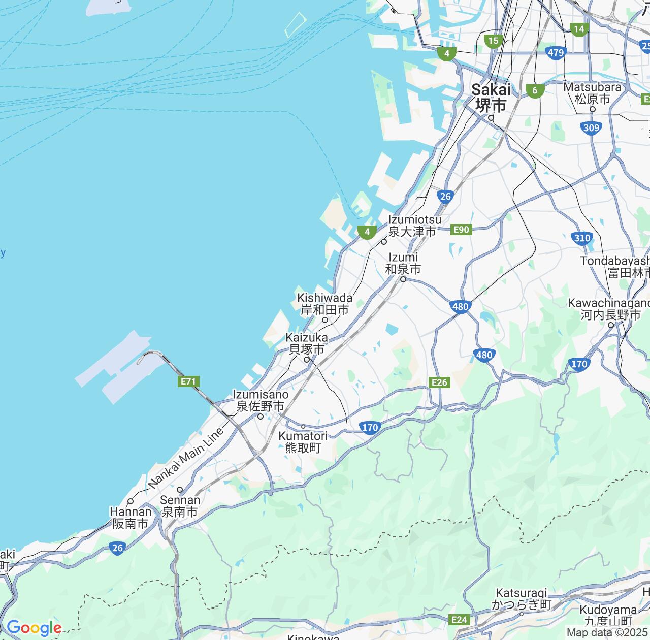 Map image for Intellectual Property Lawyers in Kishiwada and Osaka IP firms at coordinates  ; .