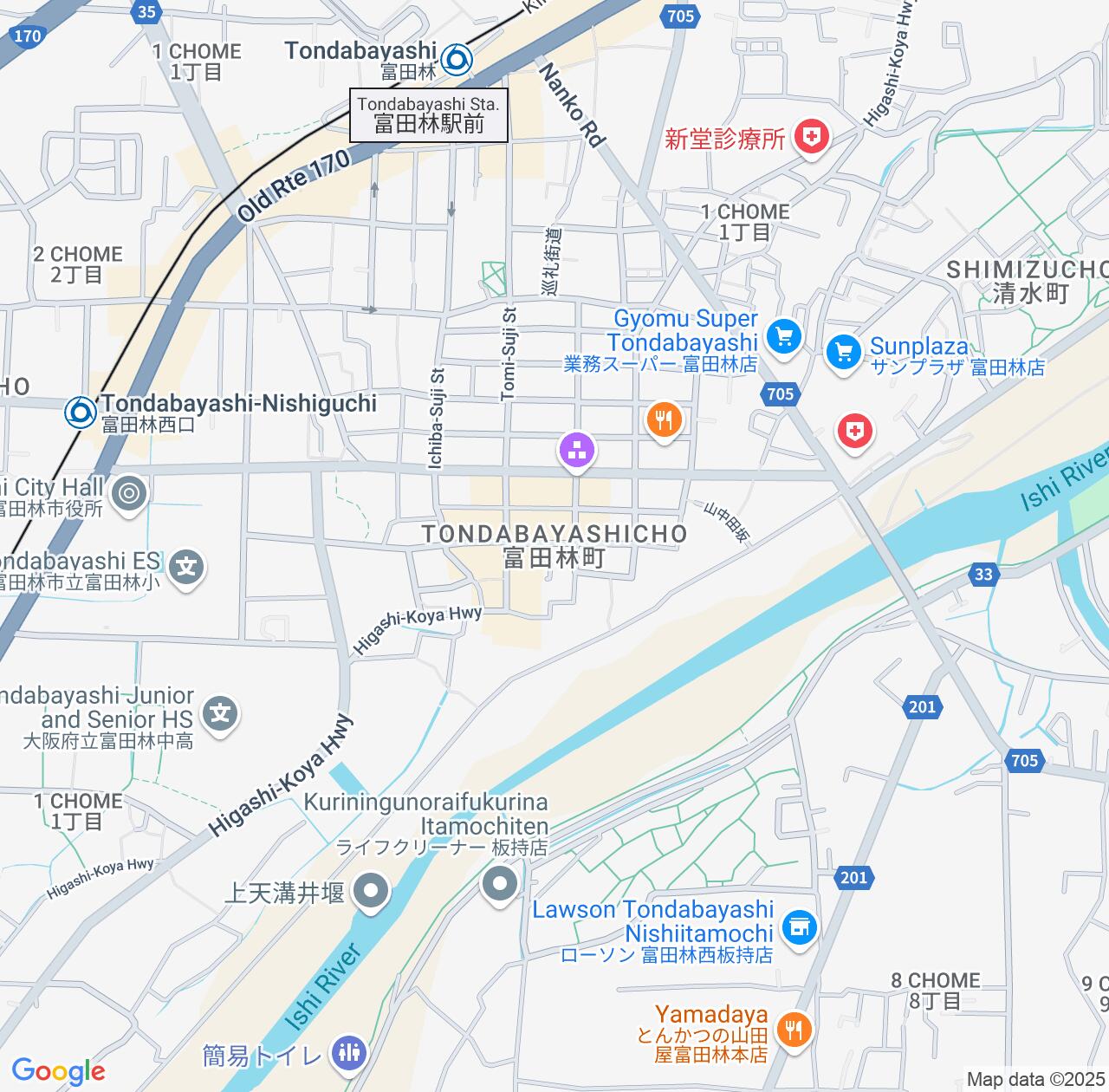 Map image for Intellectual Property Lawyers in Tondabayashicho and Osaka IP firms at coordinates  ; .
