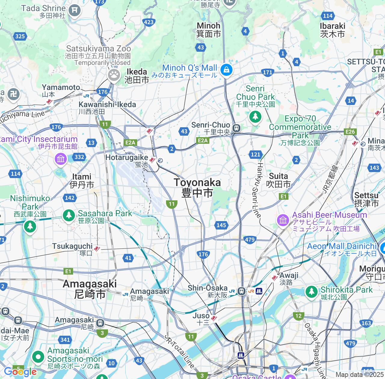 Map image for Intellectual Property Lawyers in Toyonaka and Osaka IP firms at coordinates  ; .