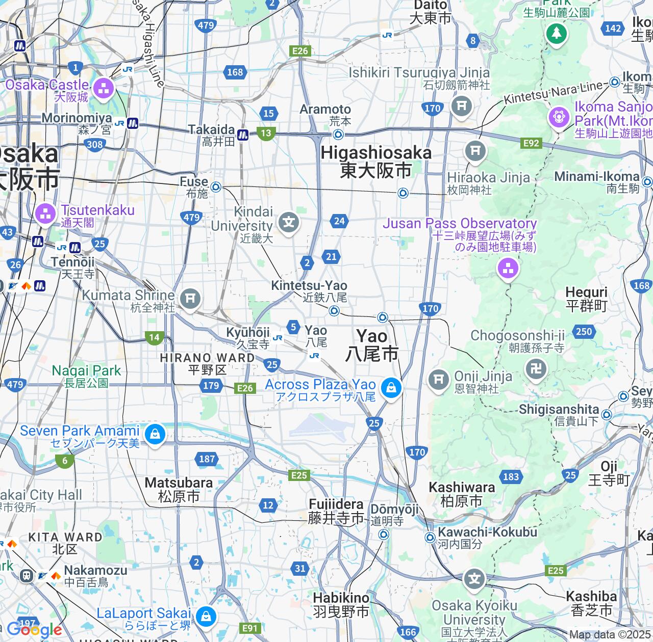 Map image for Intellectual Property Lawyers in Yao and Osaka IP firms at coordinates  ; .