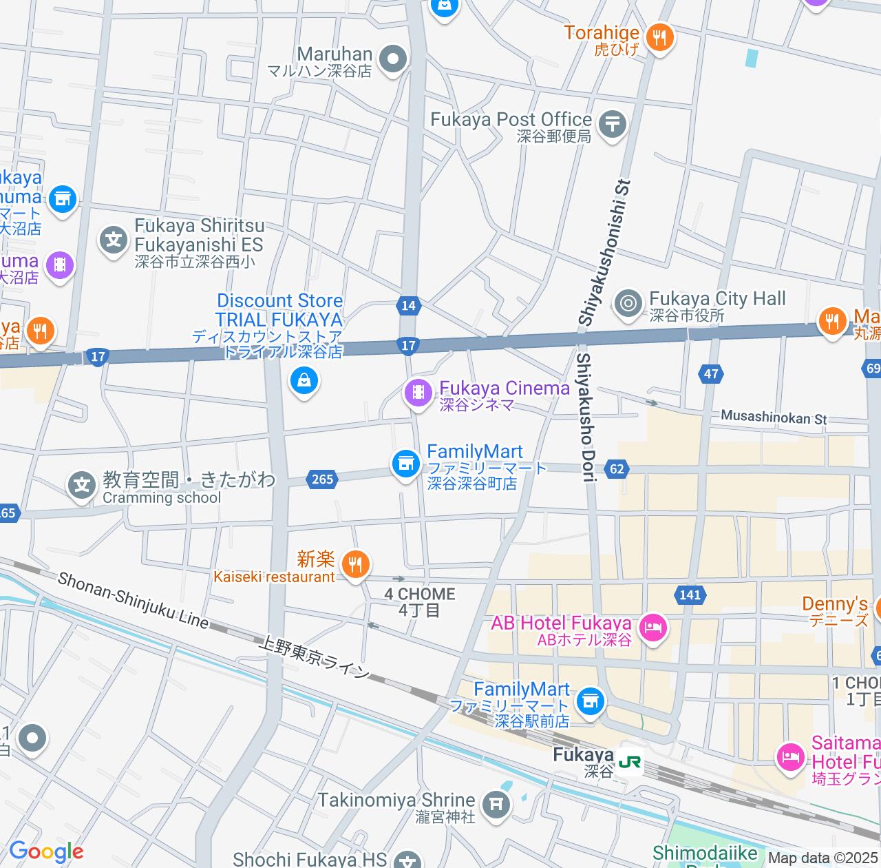 Map image for Intellectual Property Lawyers in Fukayacho and Saitama IP firms at coordinates  ; .