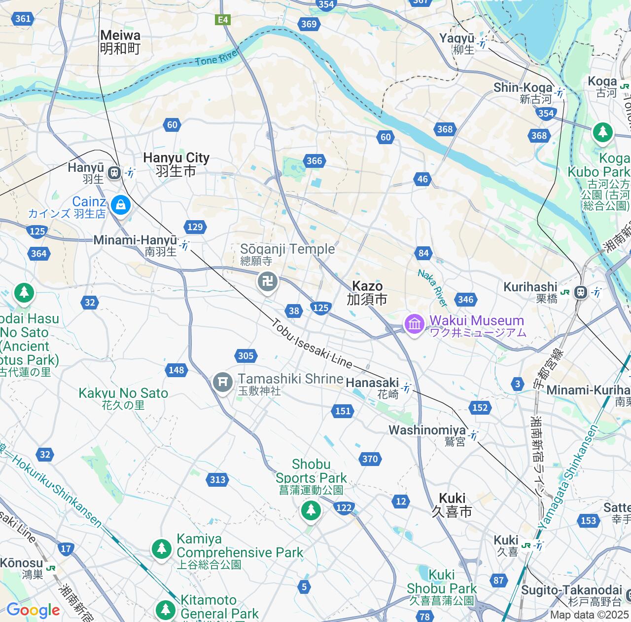 Map image for Intellectual Property Lawyers in Kazo and Saitama IP firms at coordinates  ; .