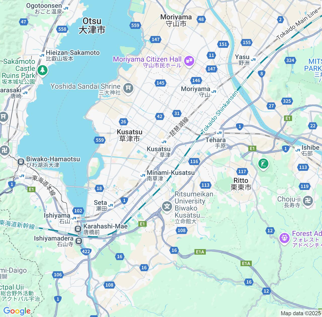 Map image for Intellectual Property Lawyers in Kusatsu and Shiga IP firms at coordinates  ; .