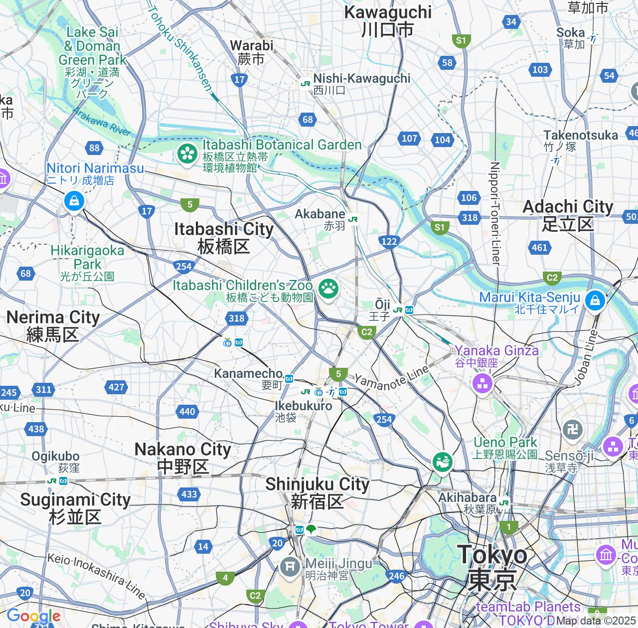 Map image for Intellectual Property Lawyers in Itabashi and Tokyo IP firms at coordinates  ; .
