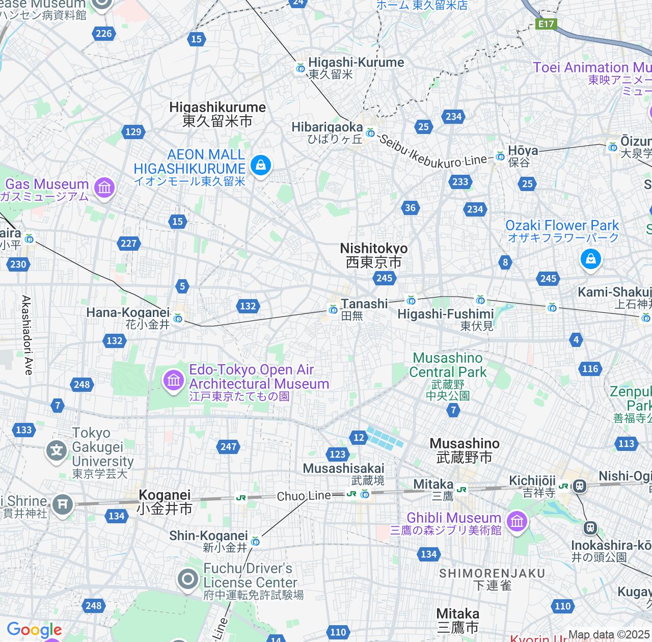 Map image for Intellectual Property Lawyers in Nishi-Tokyo-shi and Tokyo IP firms at coordinates  ; .