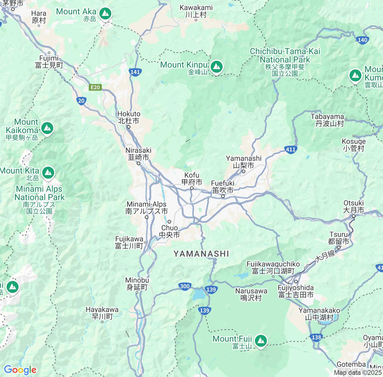 Map image for Intellectual Property Lawyers in Kofu and Yamanashi IP firms at coordinates  ; .