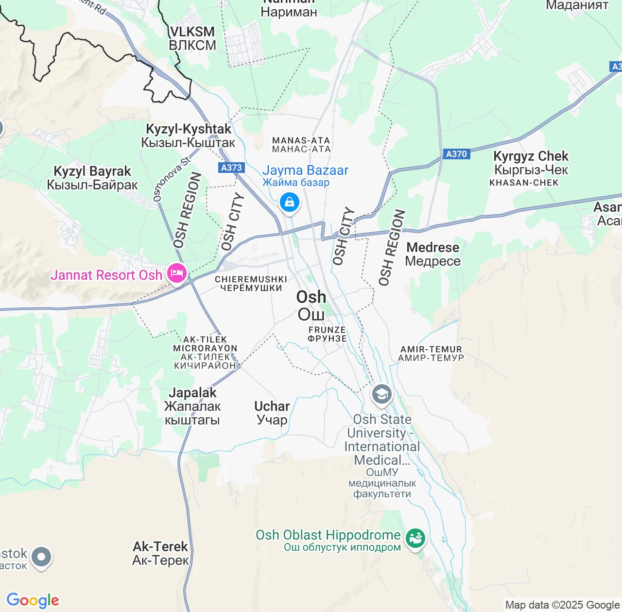 Map image for Intellectual Property Lawyers in Osh and Osh Region IP firms at coordinates  ; .