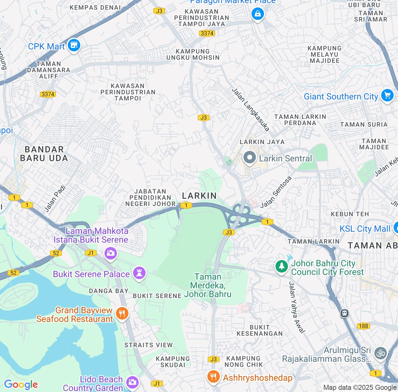 Map image for Intellectual Property Lawyers in Kampung Larkin Lama and Johor IP firms at coordinates  ; .