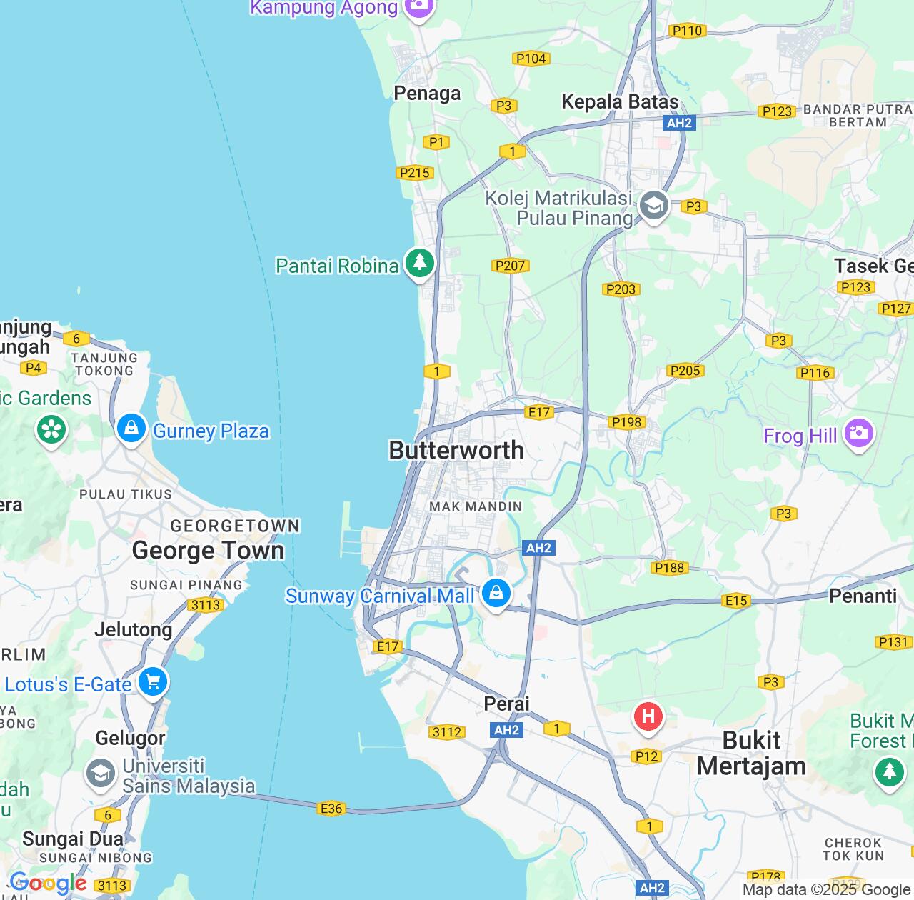 Map image for Intellectual Property Lawyers in Butterworth and Penang IP firms at coordinates  ; .