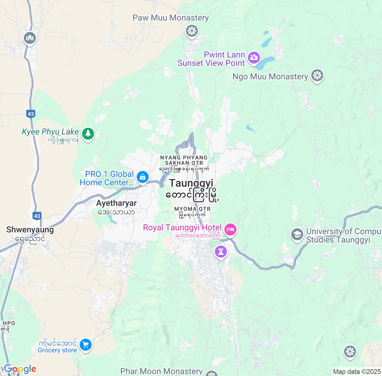 Map image for Intellectual Property Lawyers in Taunggyi and Shan State IP firms at coordinates  ; .