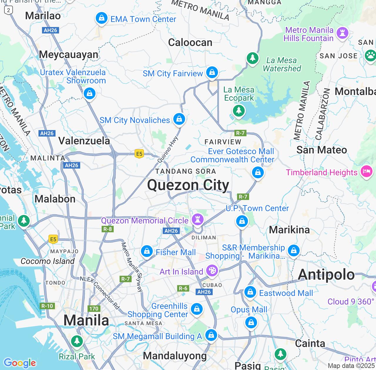 Map image for Intellectual Property Lawyers in Quezon City and Metro Manila IP firms at coordinates  ; .