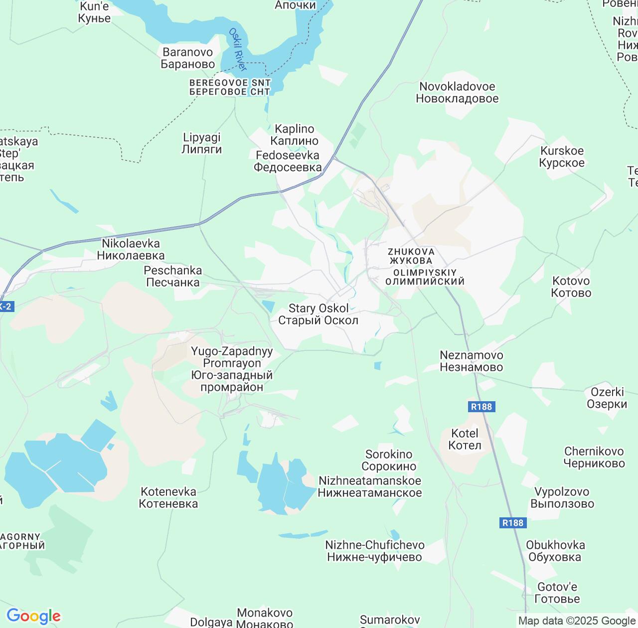 Map image for Intellectual Property Lawyers in Staryy Oskol and Belgorod Oblast IP firms at coordinates  ; .