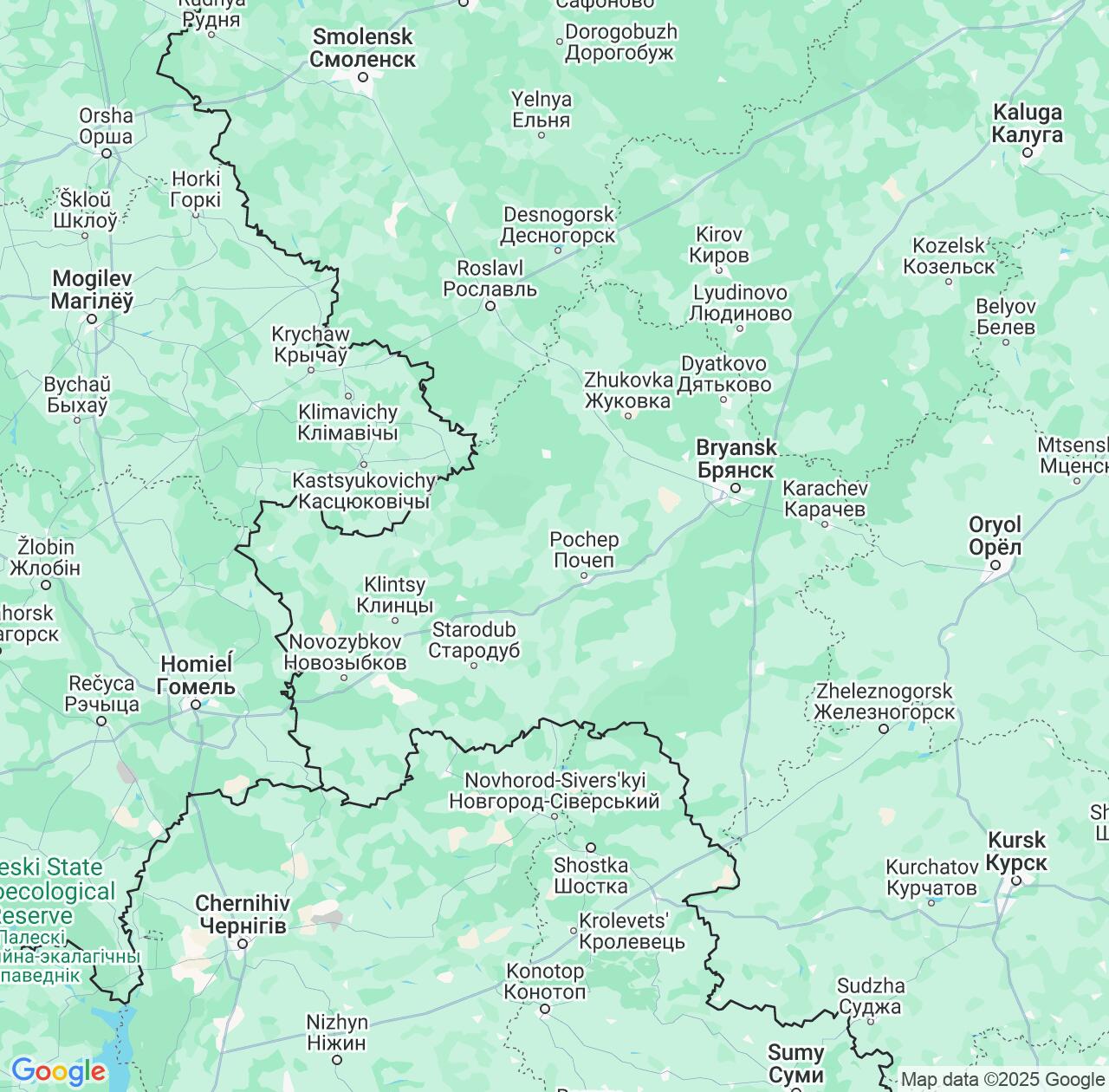 Map image for Intellectual Property Lawyers in Bryansk Oblast and Russia IP firms at coordinates  ; .