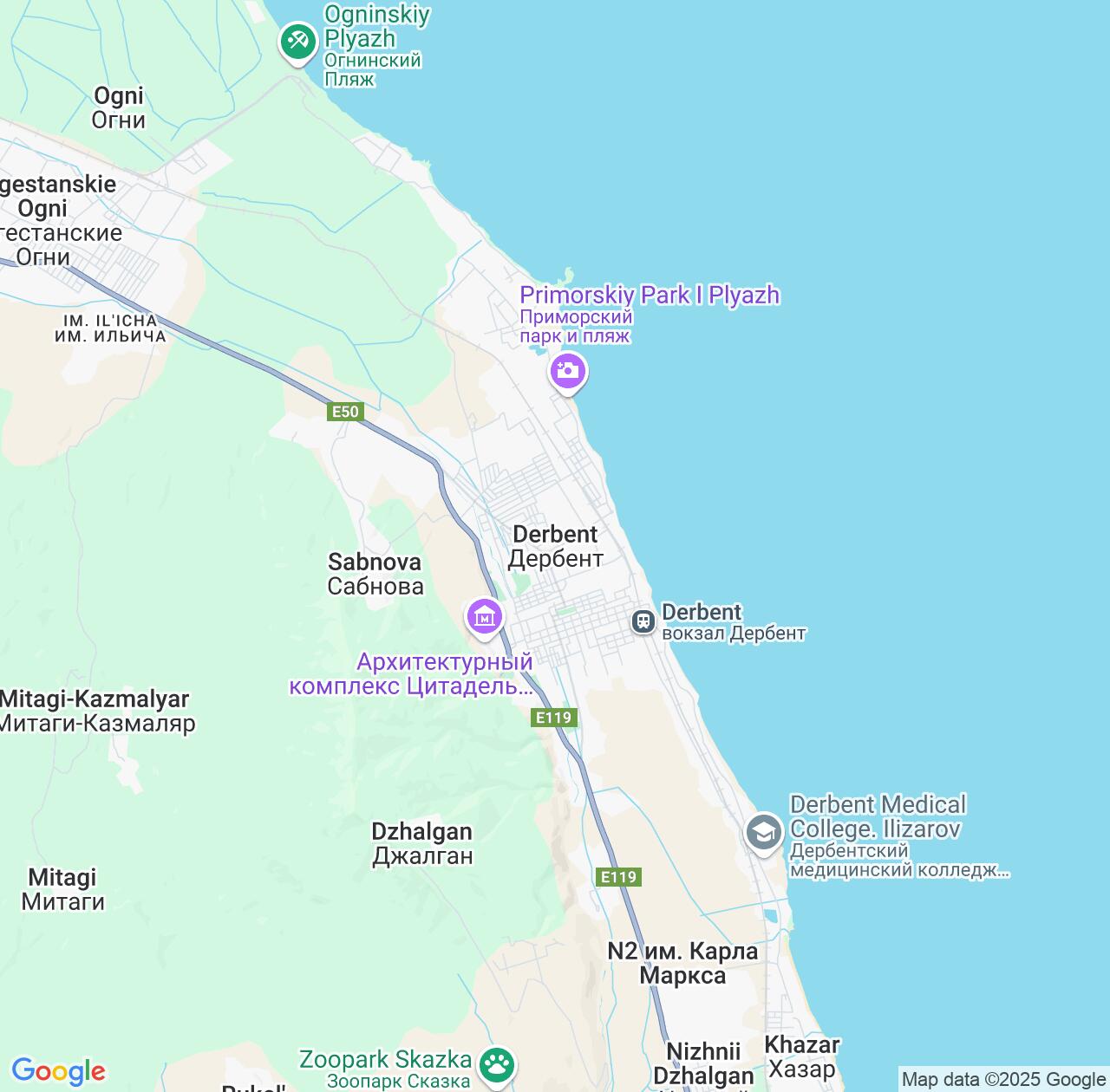 Map image for Intellectual Property Lawyers in Derbent and Dagestan IP firms at coordinates  ; .