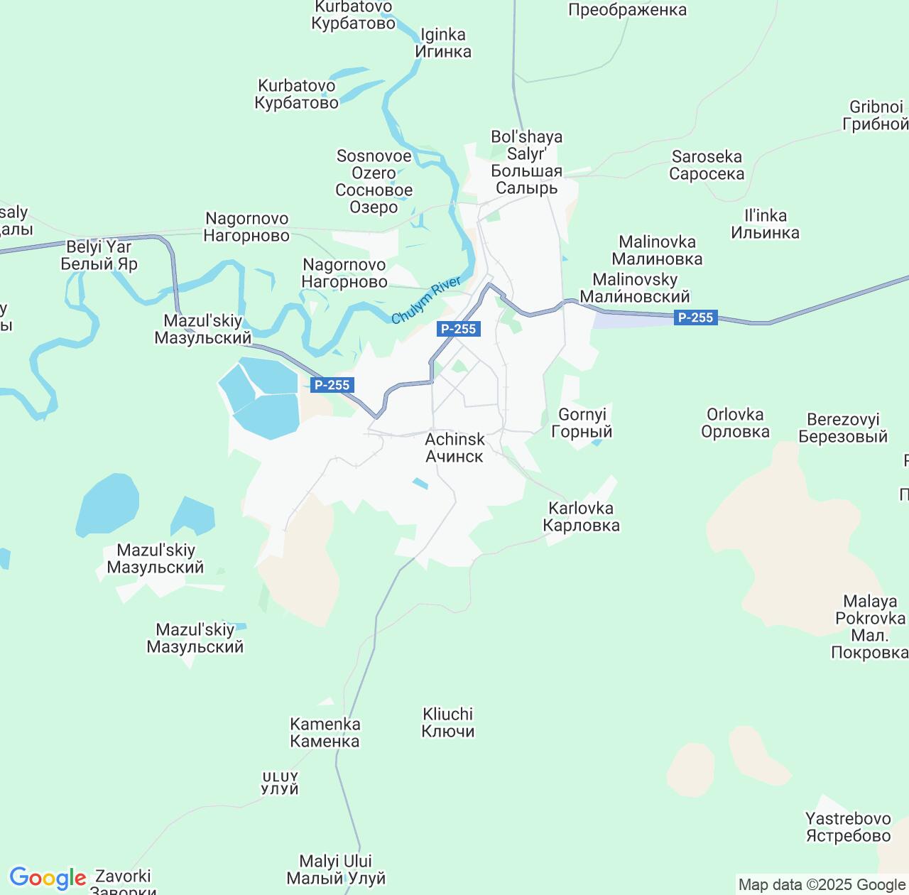 Map image for Intellectual Property Lawyers in Achinsk and Krasnoyarsk Krai IP firms at coordinates  ; .