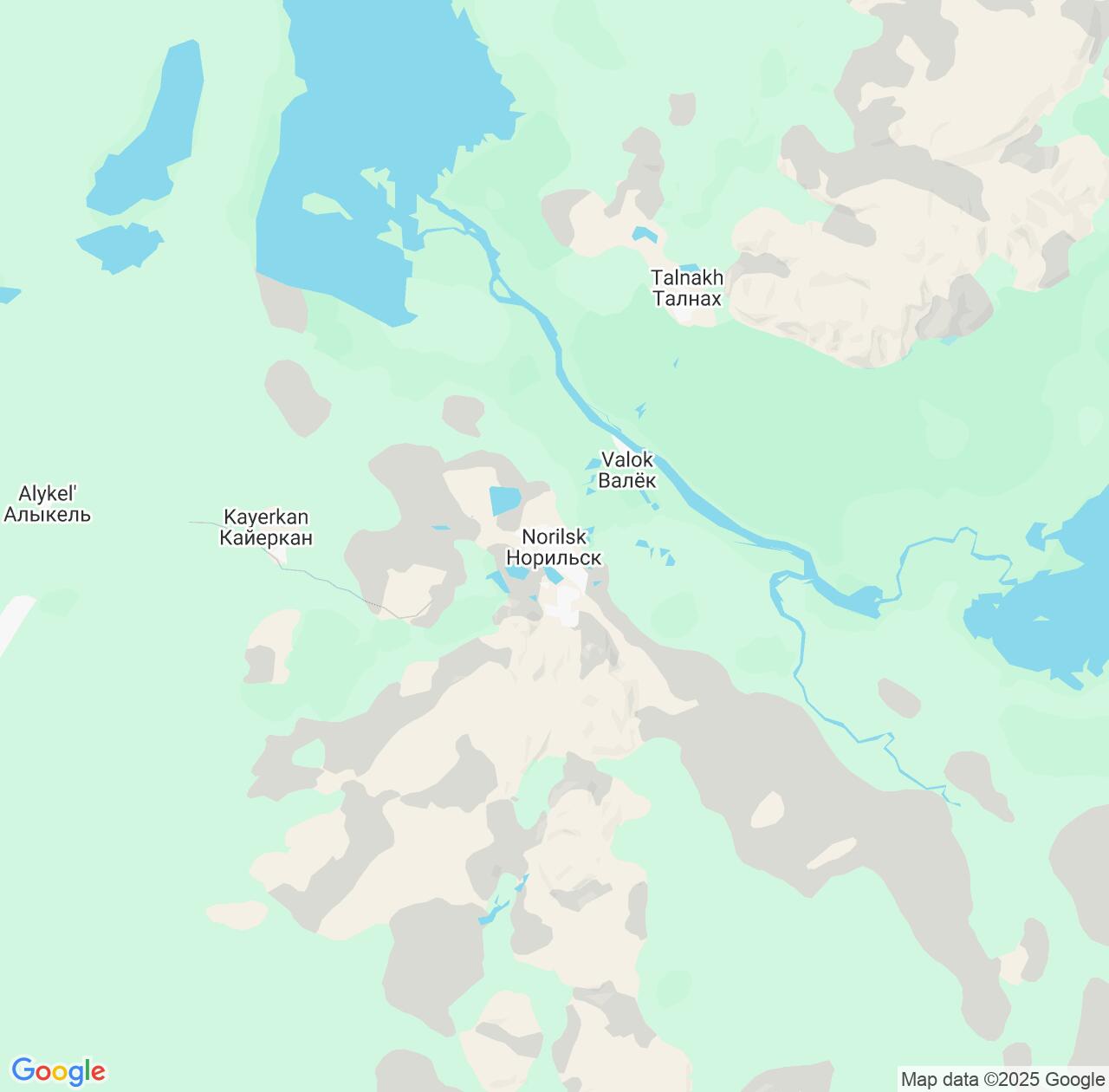 Map image for Intellectual Property Lawyers in Norilsk and Krasnoyarsk Krai IP firms at coordinates  ; .