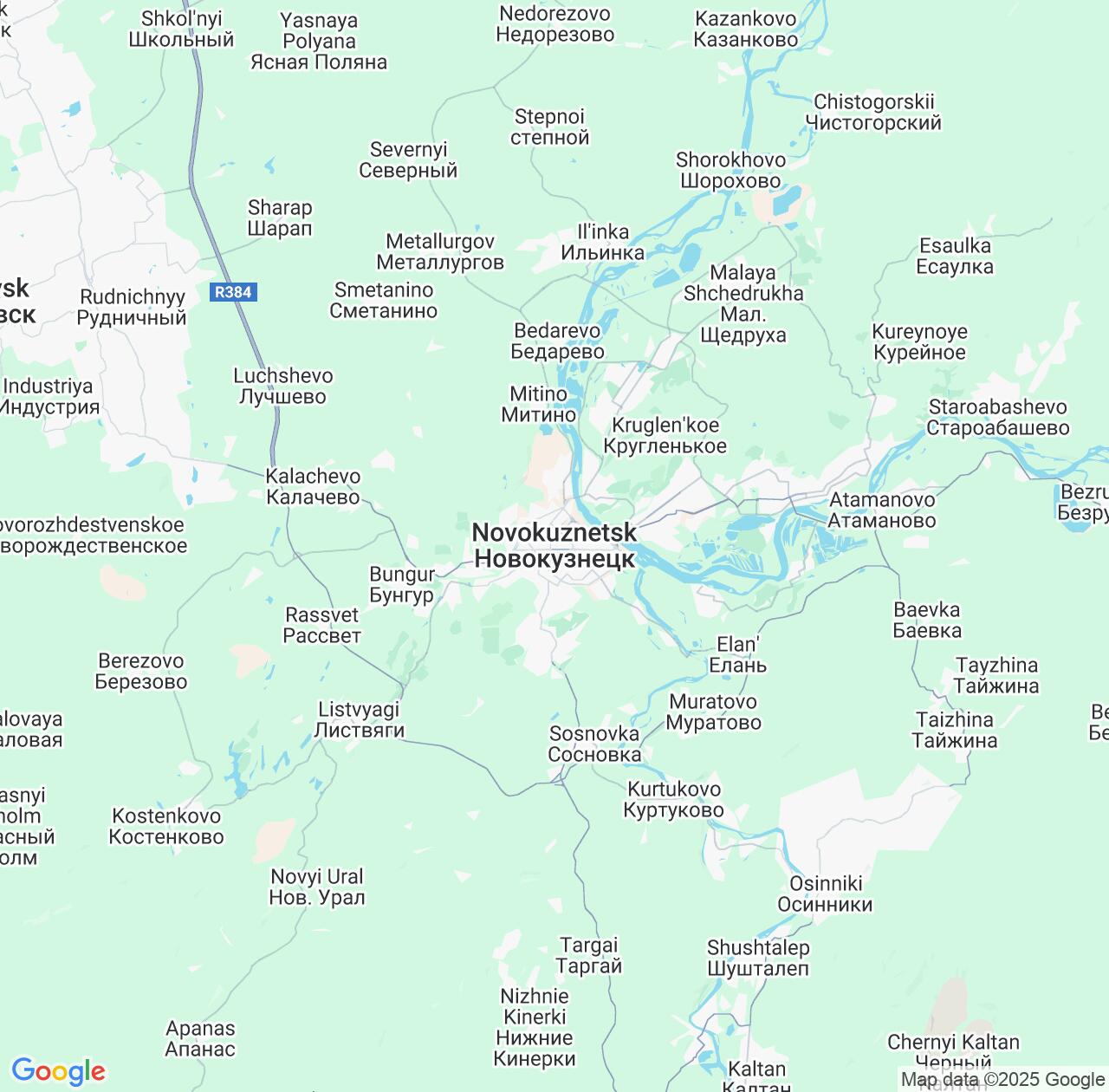 Map image for Intellectual Property Lawyers in Novokuznetsk and Kuzbass IP firms at coordinates  ; .