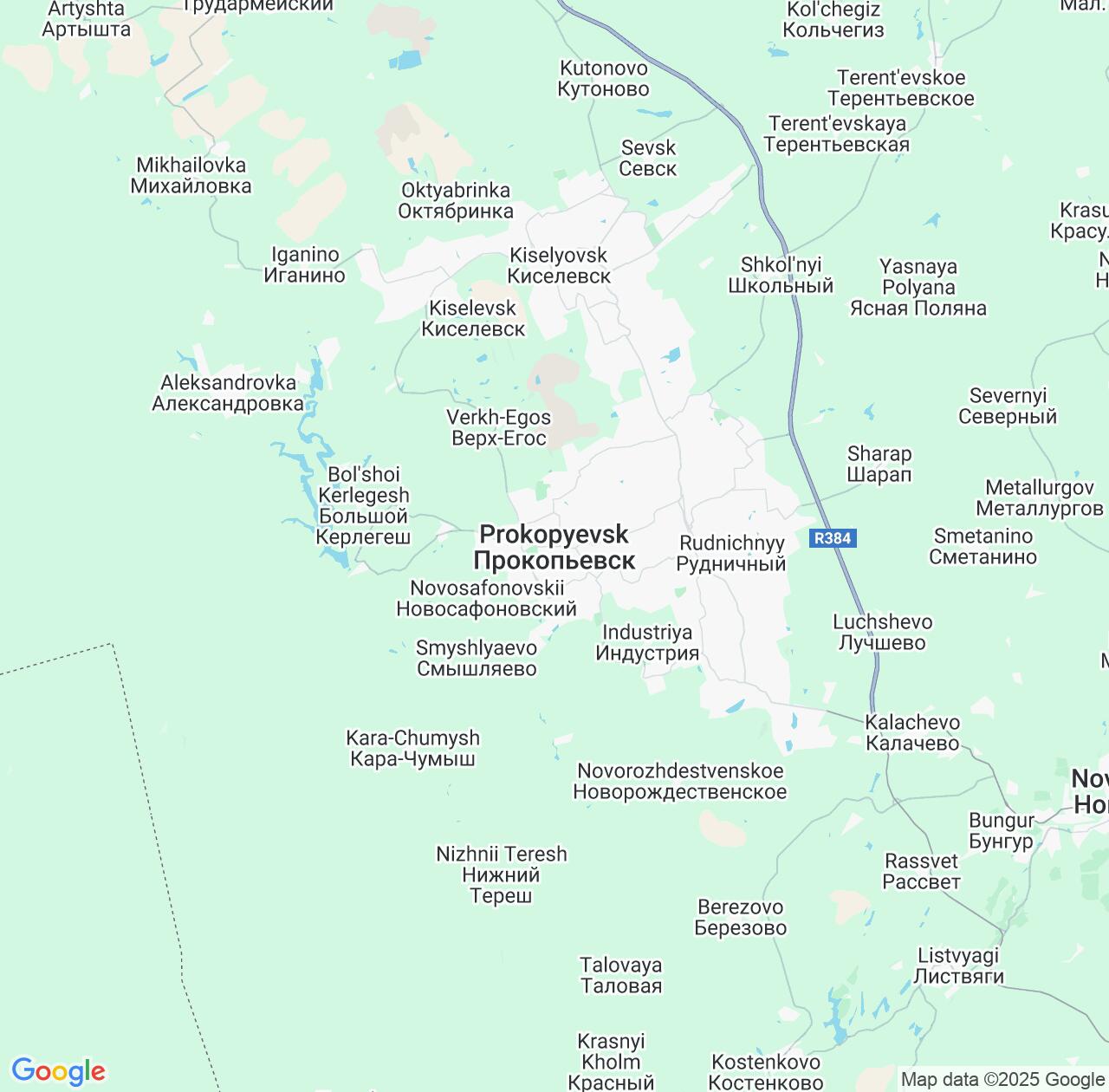 Map image for Intellectual Property Lawyers in Prokop'yevsk and Kuzbass IP firms at coordinates  ; .