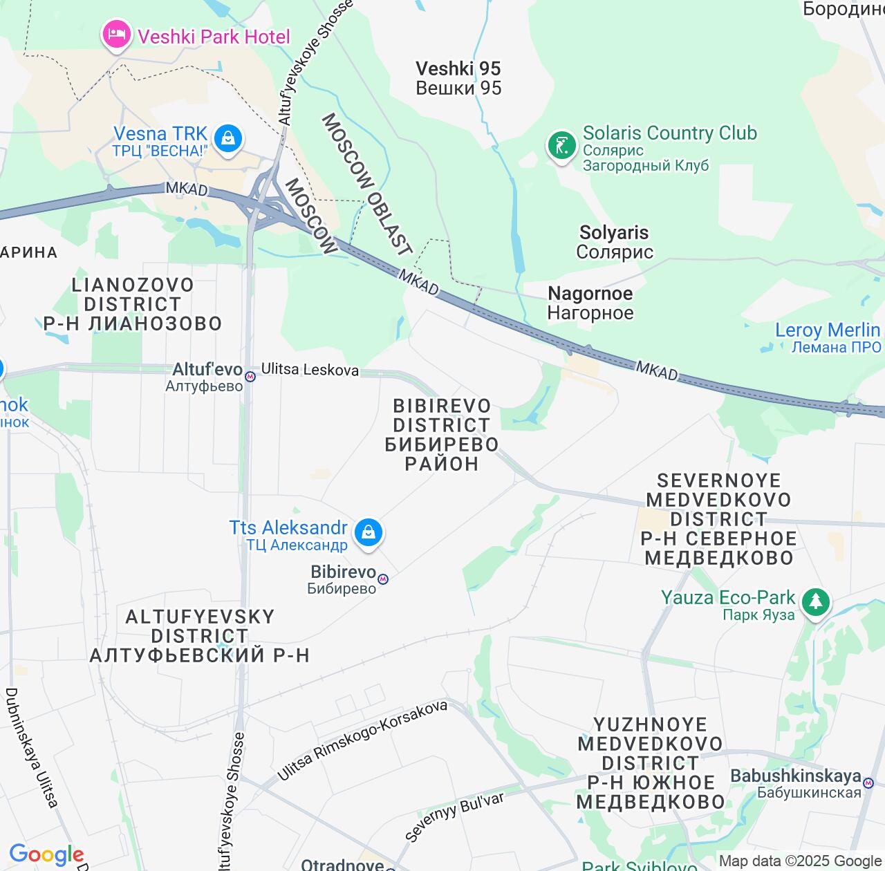 Map image for Intellectual Property Lawyers in Bibirevo and Moscow IP firms at coordinates  ; .