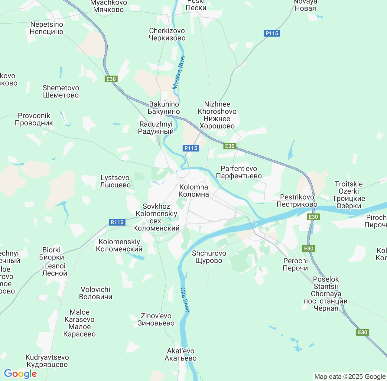Map image for Intellectual Property Lawyers in Kolomna and Moscow Oblast IP firms at coordinates  ; .
