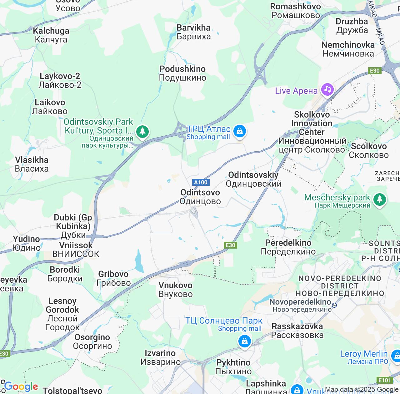 Map image for Intellectual Property Lawyers in Odintsovo and Moscow Oblast IP firms at coordinates  ; .