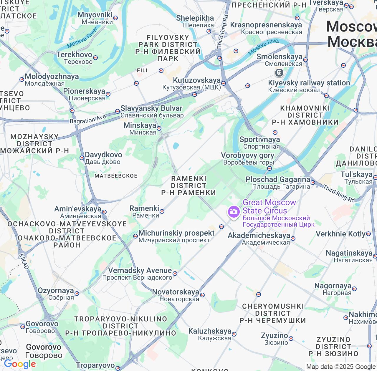 Map image for Intellectual Property Lawyers in Ramenki and Moscow IP firms at coordinates  ; .