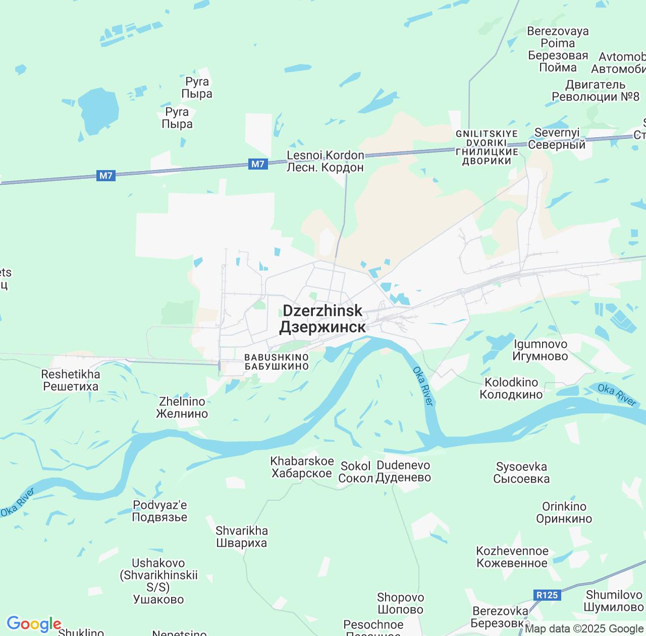 Map image for Intellectual Property Lawyers in Dzerzhinsk and Nizhny Novgorod Oblast IP firms at coordinates  ; .