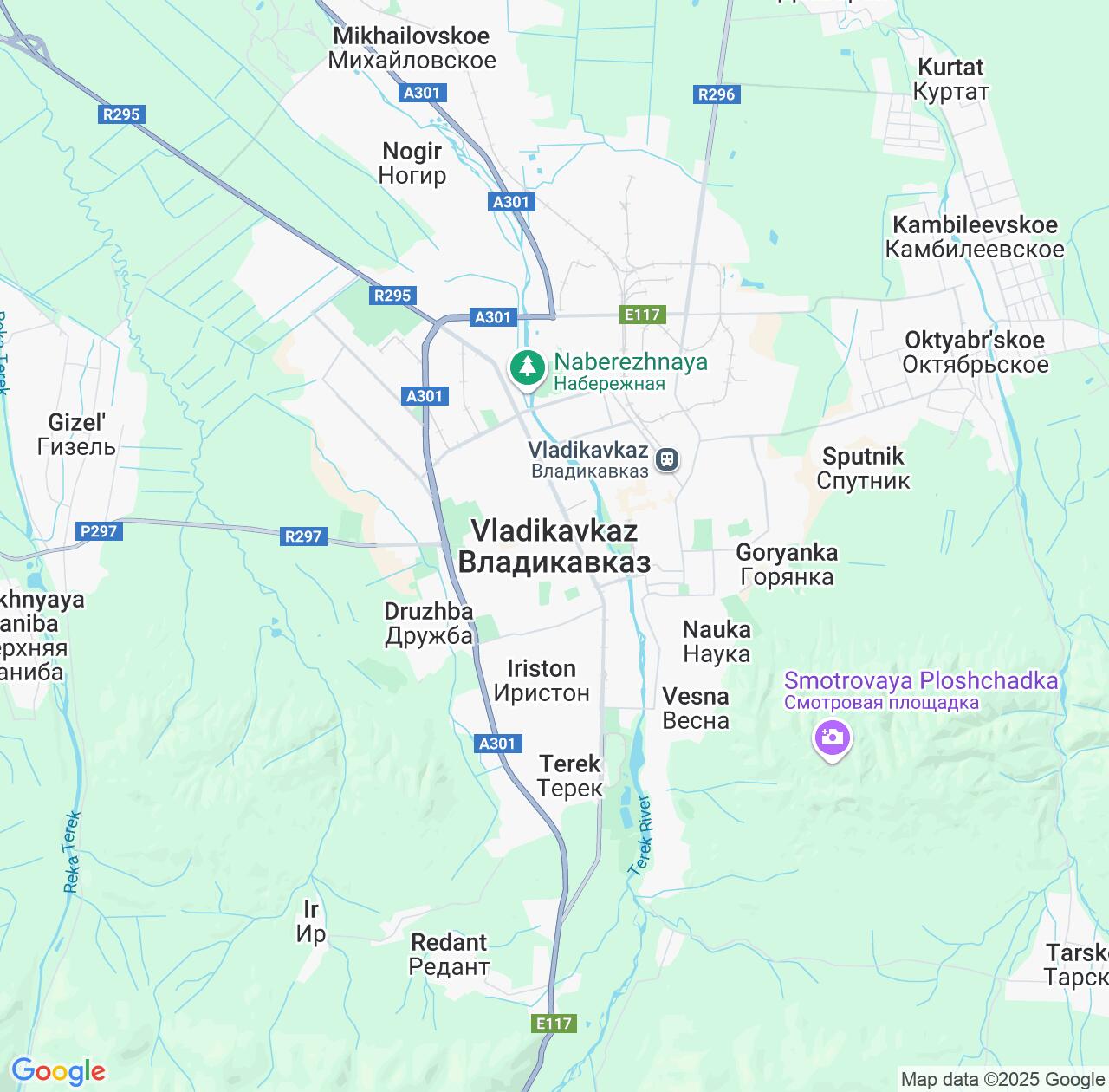 Map image for Intellectual Property Lawyers in Vladikavkaz and North Ossetia–Alania IP firms at coordinates  ; .