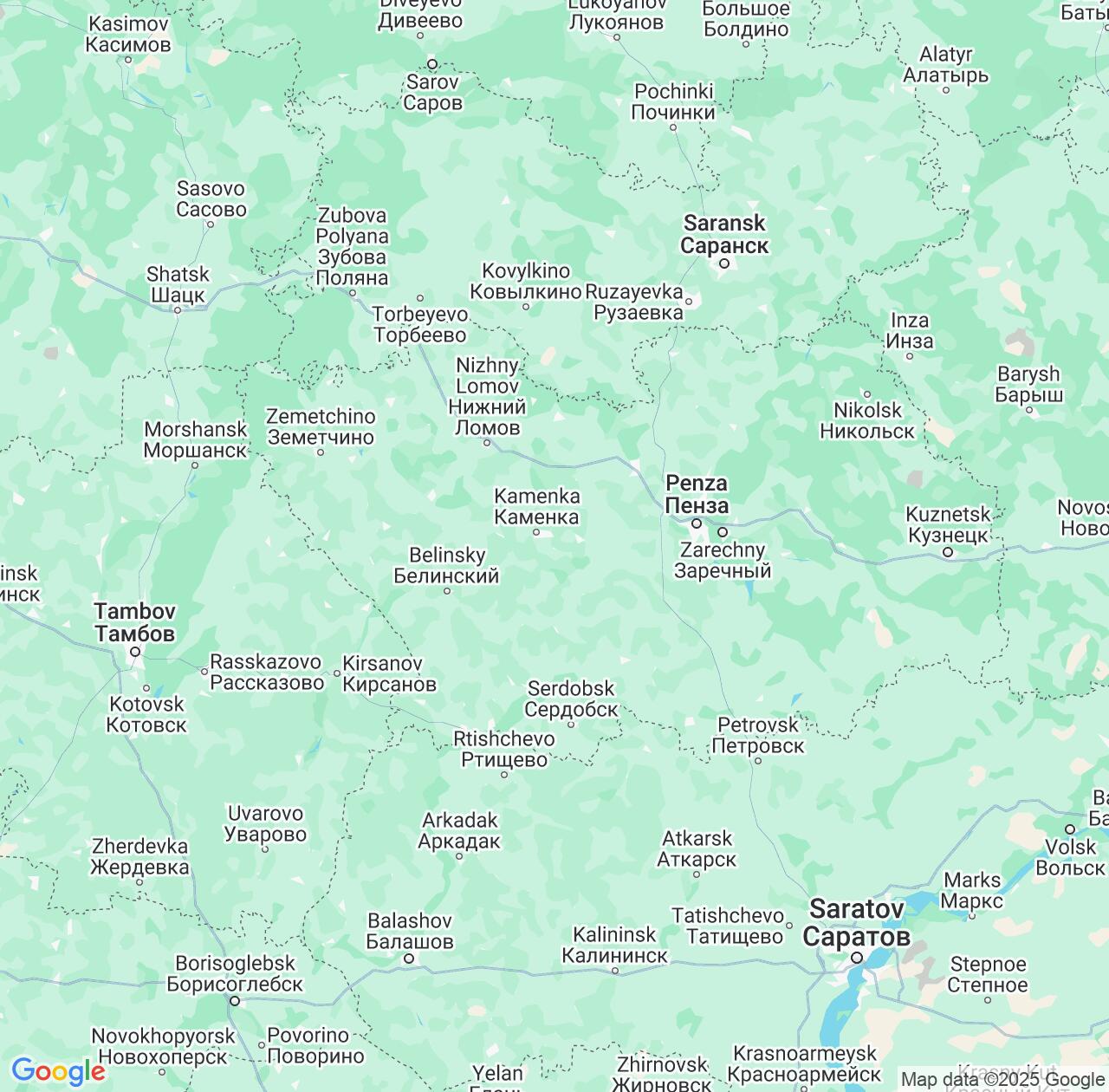Map image for Intellectual Property Lawyers in Penza and Penza Oblast IP firms at coordinates  ; .