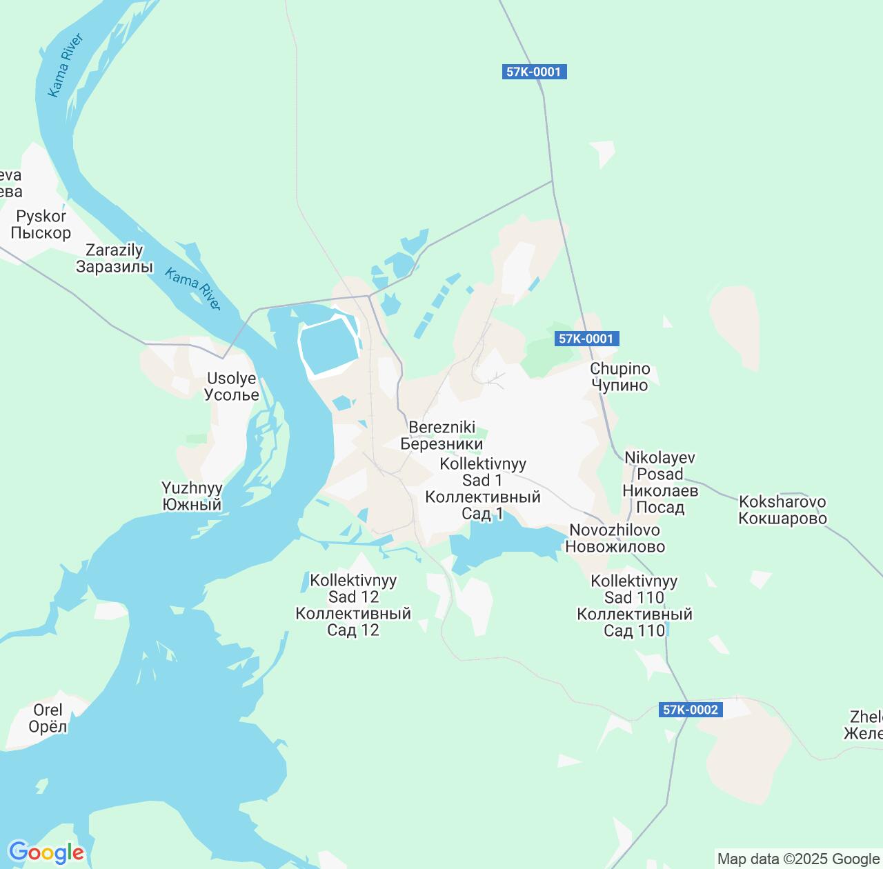 Map image for Intellectual Property Lawyers in Berezniki and Perm Krai IP firms at coordinates  ; .