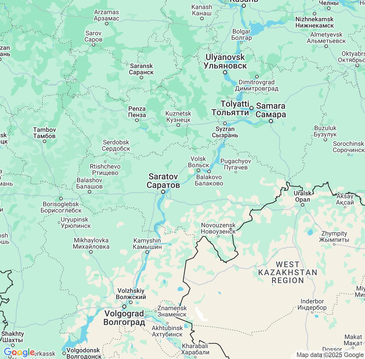 Map image for Intellectual Property Lawyers in Saratov and Saratov Oblast IP firms at coordinates  ; .