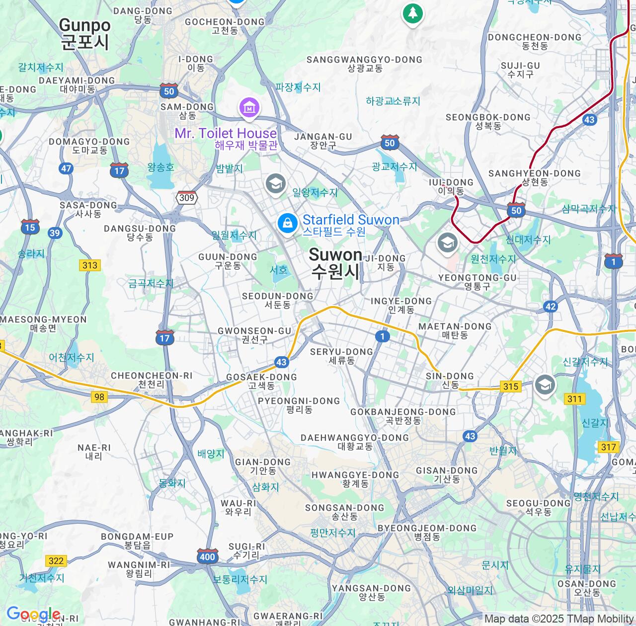 Map image for Intellectual Property Lawyers in Suwon and Gyeonggi-do IP firms at coordinates  ; .