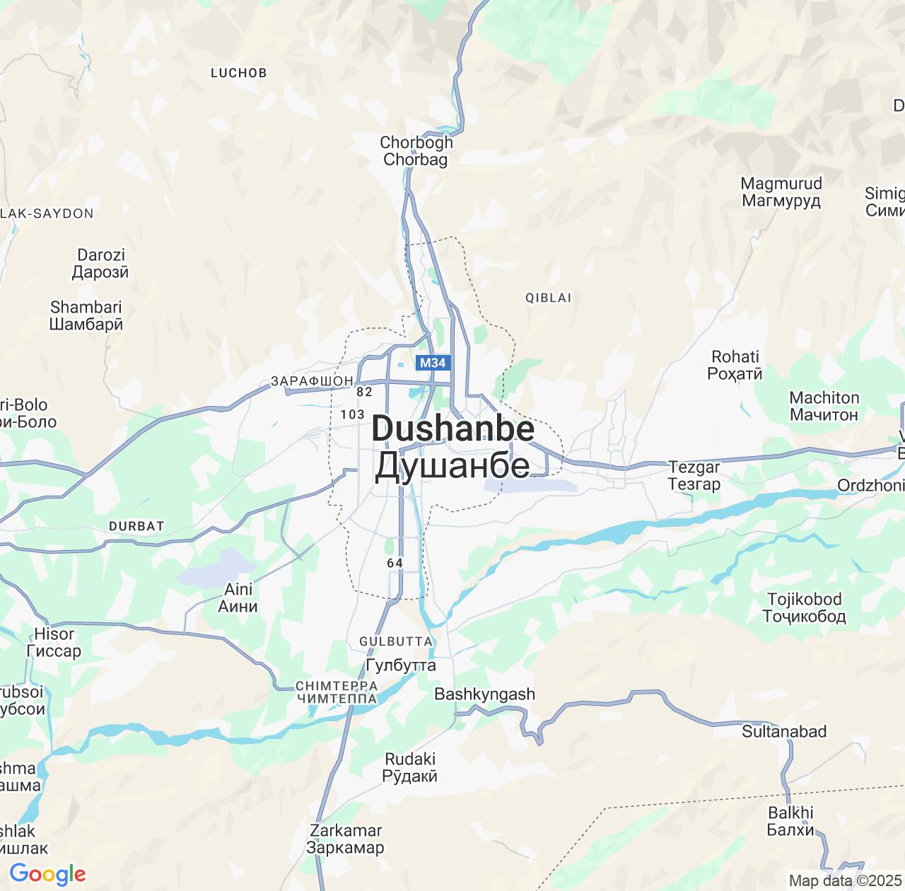 Map image for Intellectual Property Lawyers in Dushanbe and Tajikistan IP firms at coordinates  ; .