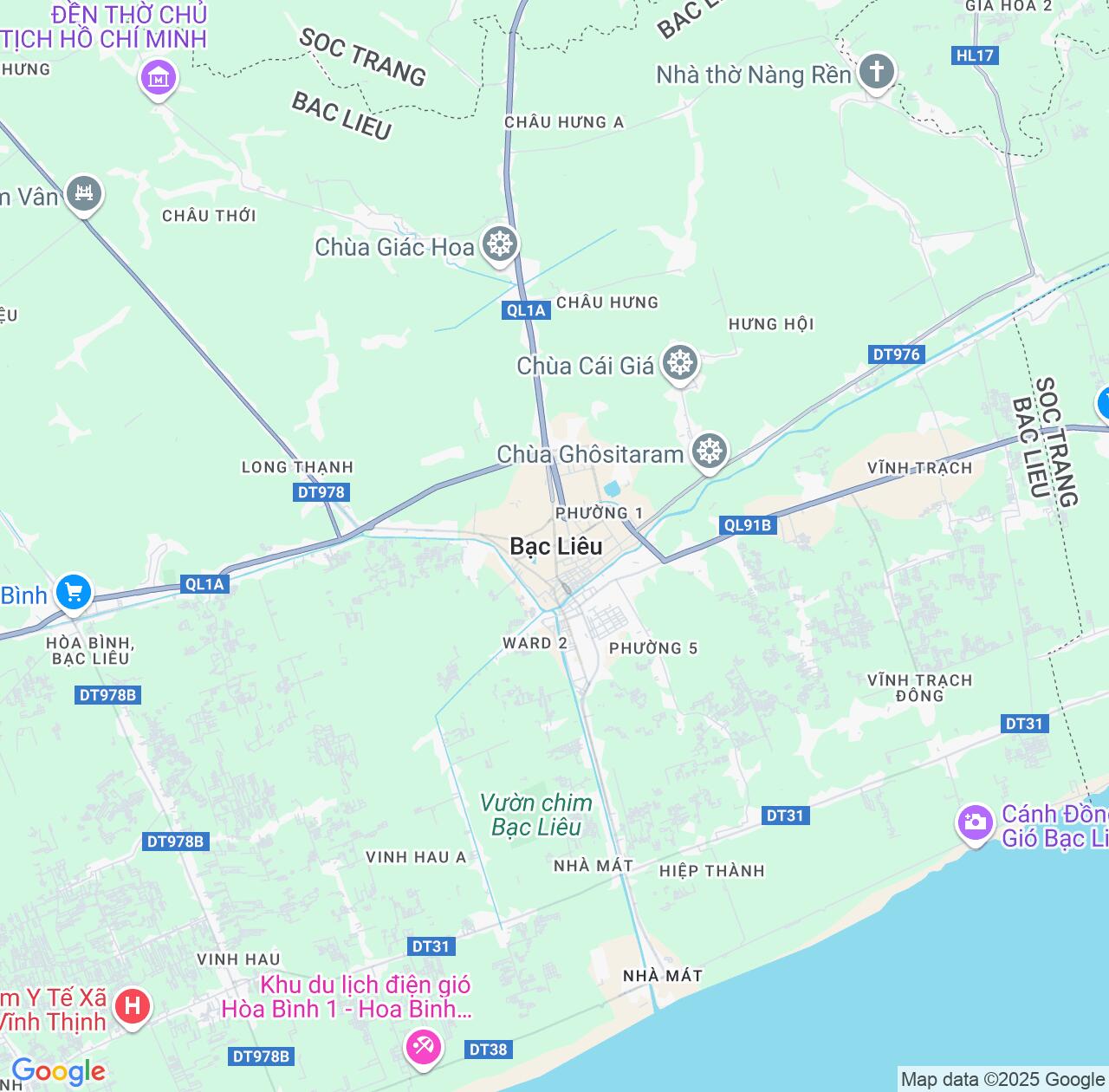 Map image for Intellectual Property Lawyers in Bac Lieu and Bạc Liêu Province IP firms at coordinates  ; .