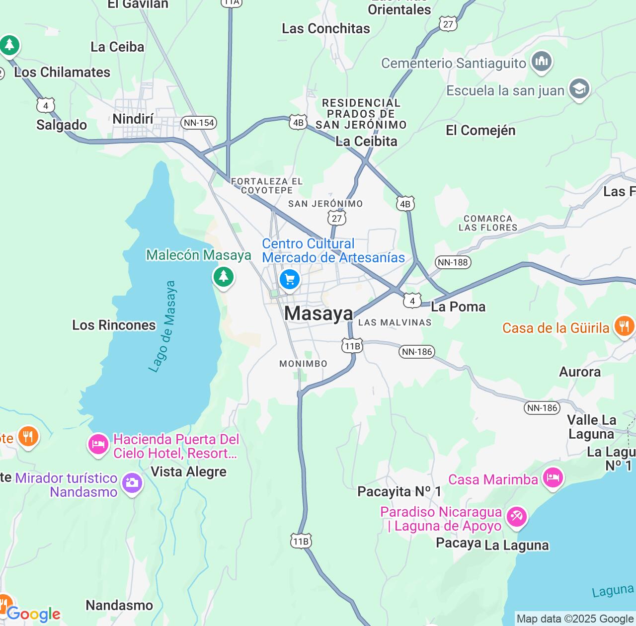 Map image for Intellectual Property Lawyers in Masaya and Masaya Department IP firms at coordinates  ; .