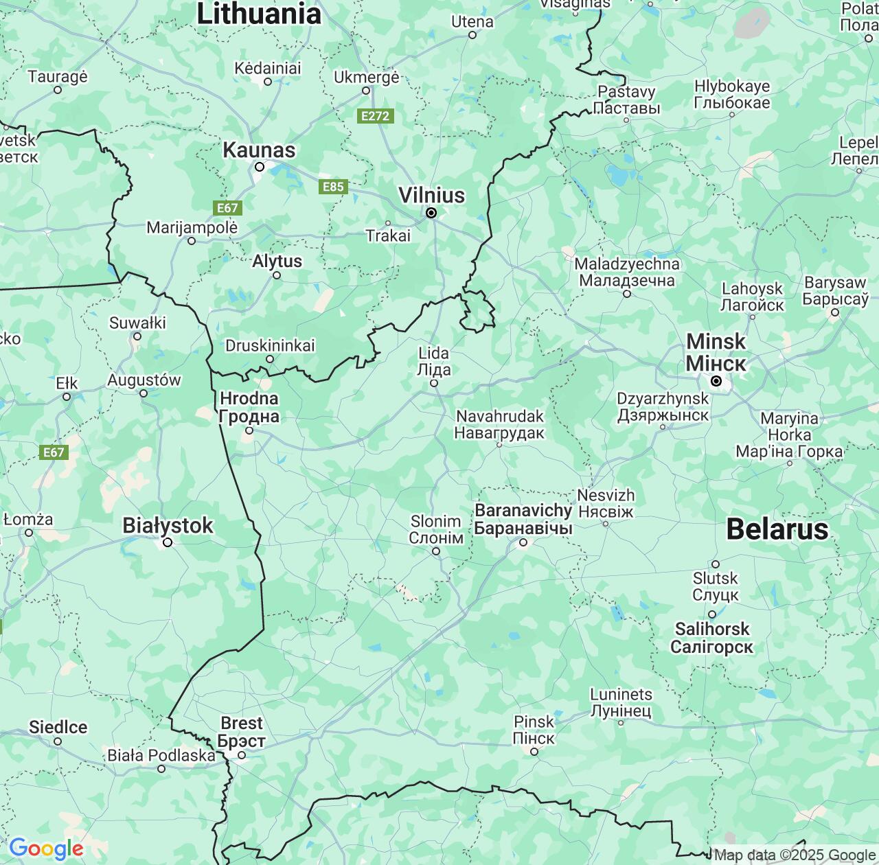 Map image for Intellectual Property Lawyers in Grodnenskaya and Belarus IP firms at coordinates  ; .