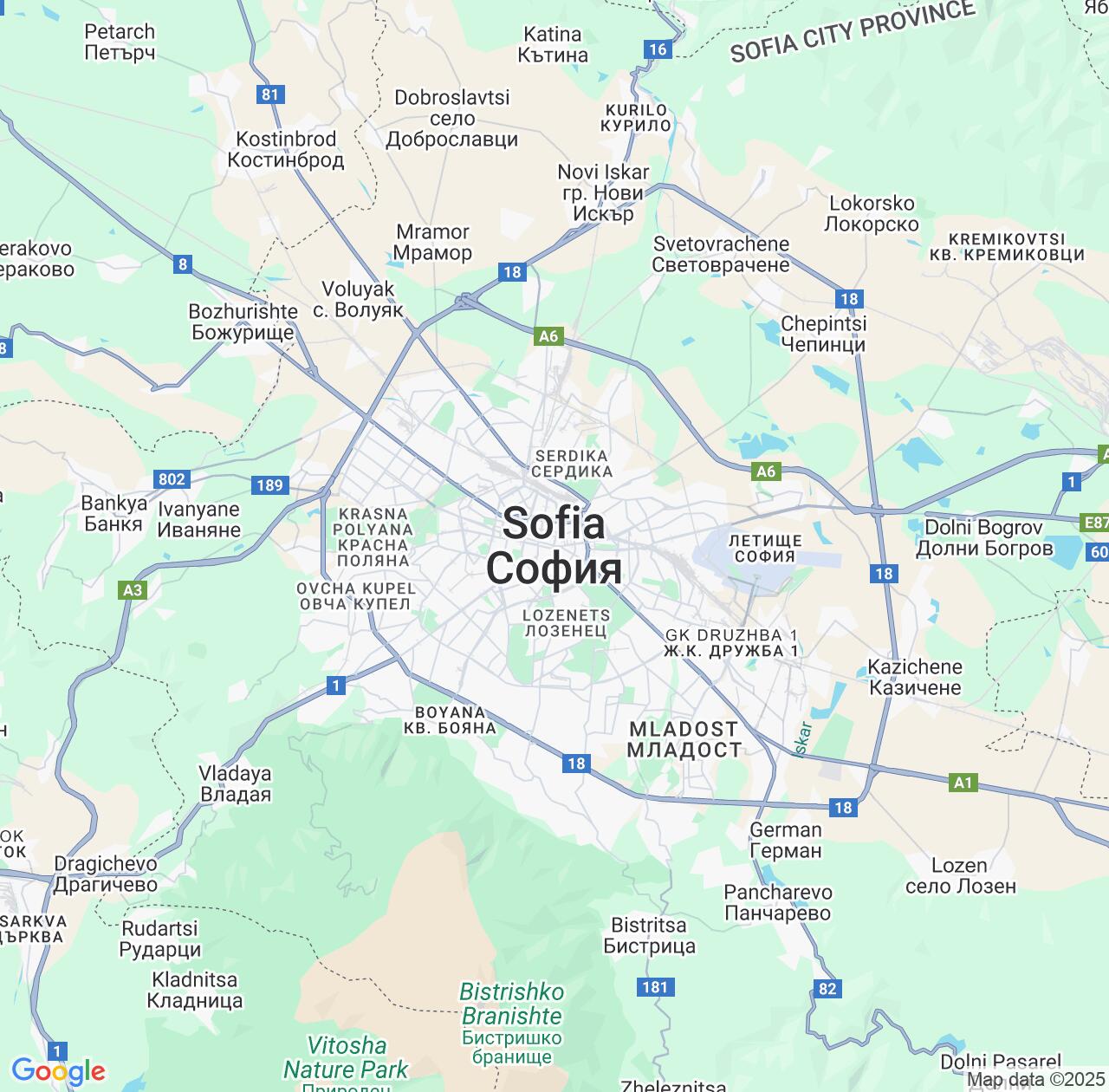 Map image for Intellectual Property Lawyers in Sofia and Sofia-Capital IP firms at coordinates  ; .