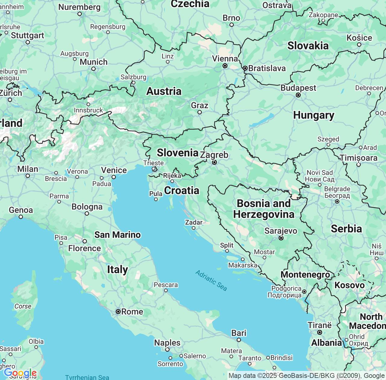 Map image for Intellectual Property Lawyers in Croatia and Europe IP firms at coordinates  ; .