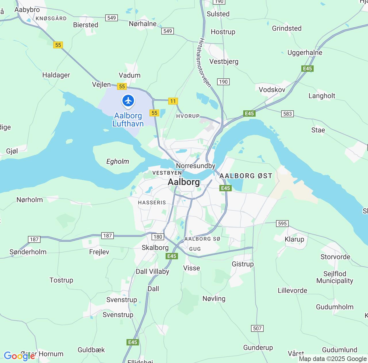 Map image for Intellectual Property Lawyers in Aalborg and North Denmark IP firms at coordinates  ; .