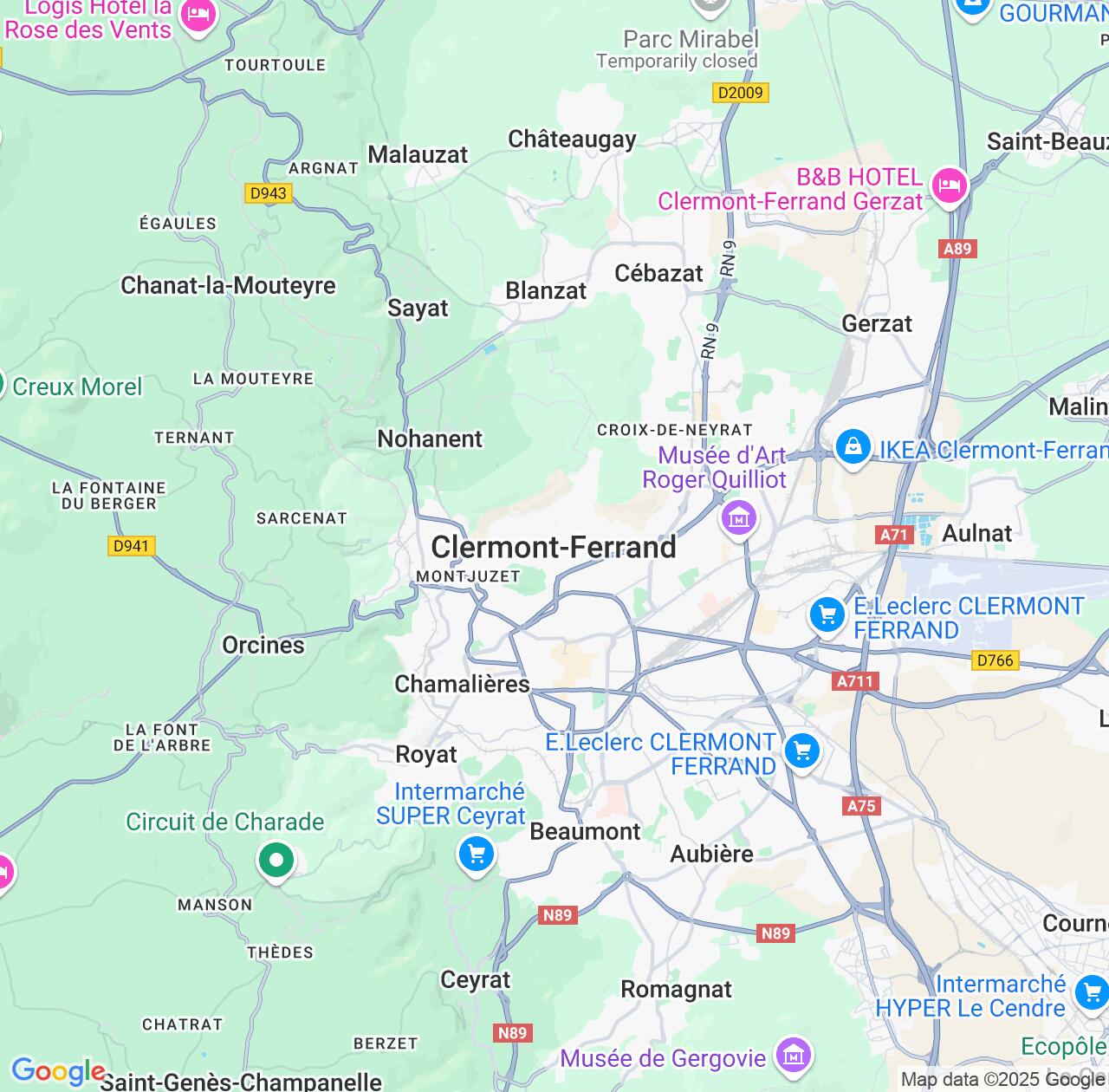 Map image for Intellectual Property Lawyers in Clermont-Ferrand and Auvergne-Rhône-Alpes IP firms at coordinates  ; .
