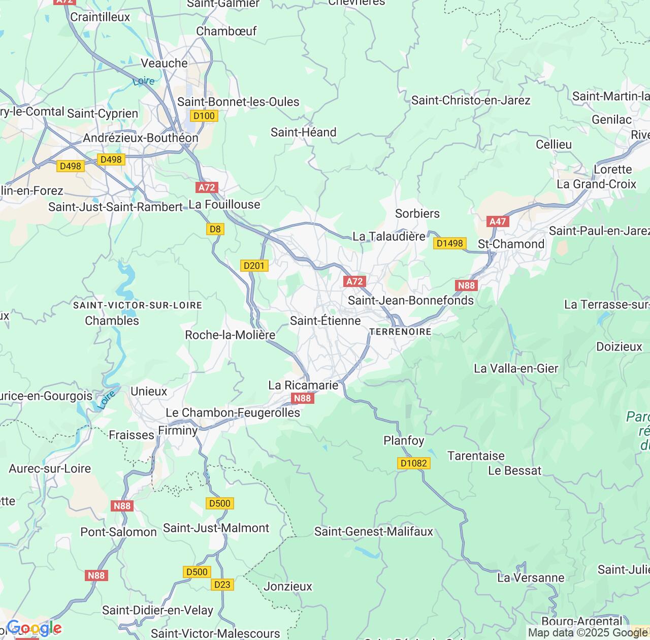 Map image for Intellectual Property Lawyers in Saint-Etienne and Auvergne-Rhône-Alpes IP firms at coordinates  ; .