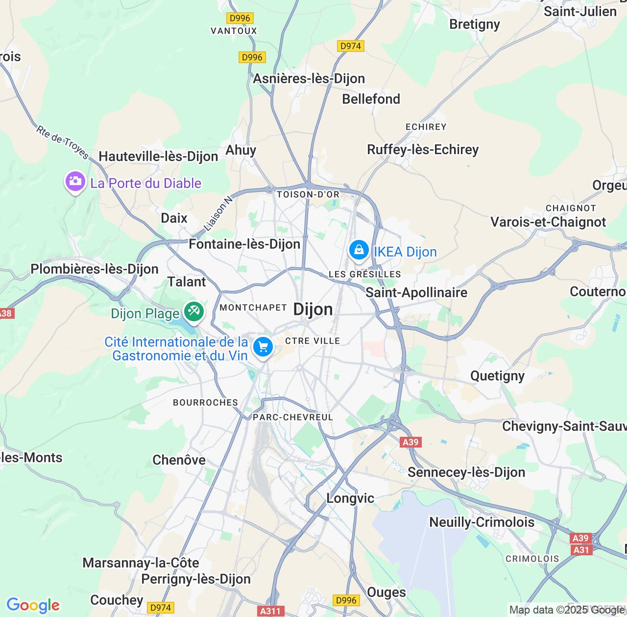 Map image for Intellectual Property Lawyers in Dijon and Bourgogne-Franche-Comté IP firms at coordinates  ; .